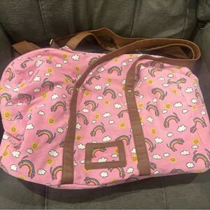 Vintage Y2K Pink Rainbow Kitties Tote Travel Bag